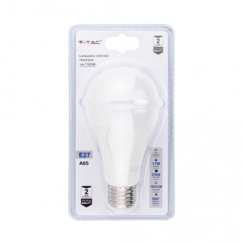 Lampadina LED E27 17W A65 3000K (Blister 1 Pezzo)