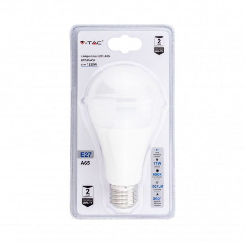 Lampadina LED E27 17W A65 4000K (Blister 1 Pezzo)