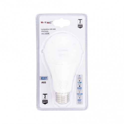 Lampadina LED E27 17W A65 6400K (Blister 1 Pezzo)