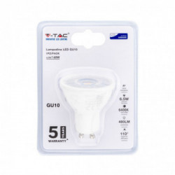 Faretto LED Chip Samsung GU10 6,5W 6400K (Blister 1 Pezzo)
