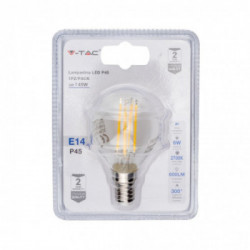 Lampadina LED E14 6W P45 Filamento 2700K (Blister 1 Pezzo)