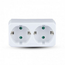 2 Ways Adapter With Earthing Contact 10/16A 250V (Label + Polybag With Headcard ) White