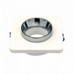 GU10 Fitting Gypsum Metal White Plaster Light With Chrome Bottom Suqre