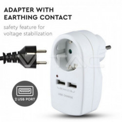 V-TAC VT-1044 adattatore per presa di corrente Tipo F Bianco