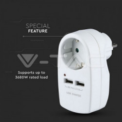 V-TAC VT-1044 adattatore per presa di corrente Tipo F Bianco