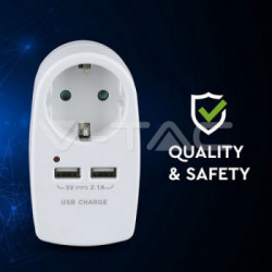 V-TAC VT-1044 adattatore per presa di corrente Tipo F Bianco