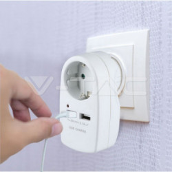 V-TAC VT-1044 adattatore per presa di corrente Tipo F Bianco