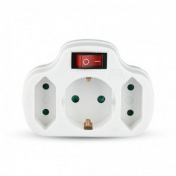Adapter With Switch & Earthing Contact 2 Socket 2.5 1 Socket 16A
