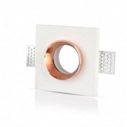 GU10 Fitting Gypsum White Recessed Light With Rose Gold Metal Square