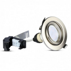 LED Spotlight - 5W GU10 With Fitting Satin Nichel Body 6400K 3pcs/Pack