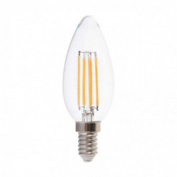 6W Candle Filament Bulb-Clear Cover 6500K E14