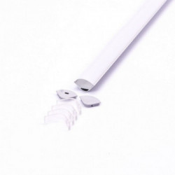 Led Strip Mounting Kit With Diffuser Aluminum Milky Gypsum Corner Round 2000MM