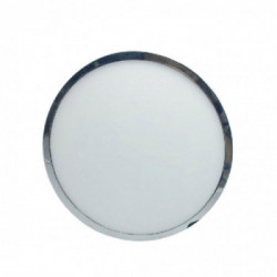12W LED Surface Panel Light Chrome Round 3000K