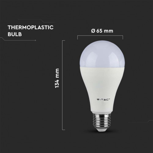 V-TAC Lampadina LED E27 15W A65 6500K (Box 3...