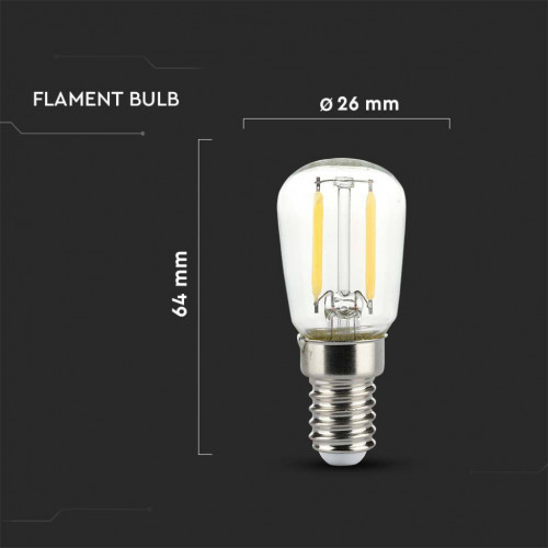 V-TAC Lampadina LED E14 2W ST26 Filamento 6500K
