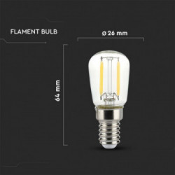 V-TAC Lampadina LED E14 2W ST26 Filamento 6500K