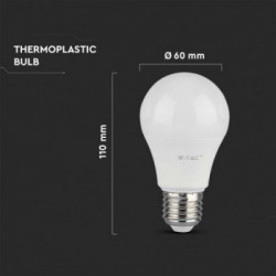 V-TAC Lampadina LED E27 10,5W 100LM/W A60 3000K (Box 3 pezzi)