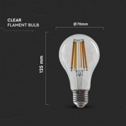 V-TAC Lampadina LED E27 18W 135LM/W A67 Filamento 3000K