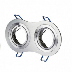 2*GU10 Fitting Round Aluminium Brush