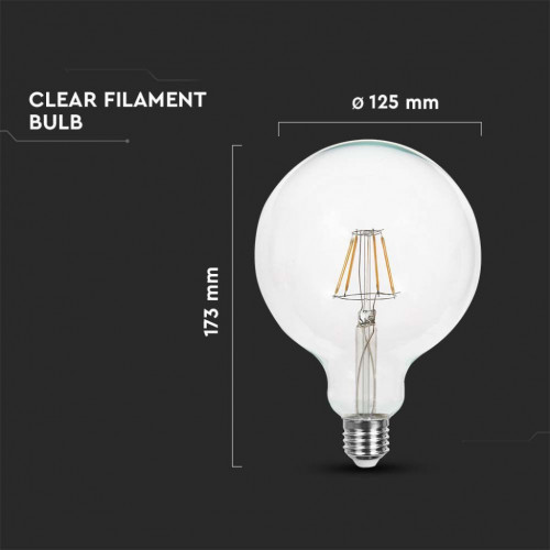 V-TAC Lampadina LED E27 12W G125 Filamento...