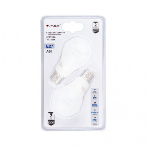 LED Bulb - 9W E27 A60 Thermoplastic 3Step...