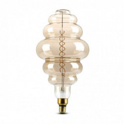 V-TAC Lampadina LED E27 8W S200 Doppio Filamento Oscurato 1800K Dimmerabile