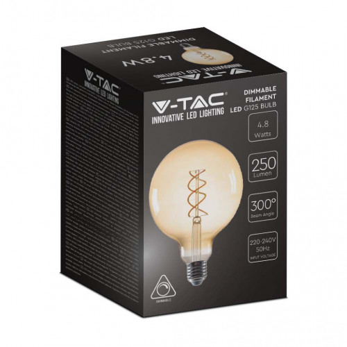 V-TAC Lampadina LED E27 5W G125 Filamento...