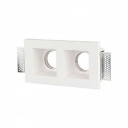 GU10 Fitting Square Gypsum White 2 Holder