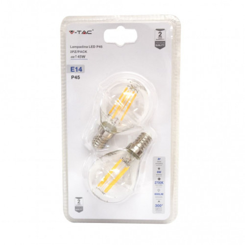 VT-2416 6W P45 FILAMENT BULB-CLEAR COVER...