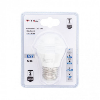 Lampadina LED 5.5W E27 G45...
