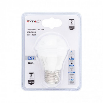 Lampadina LED 5.5W E27 G45...