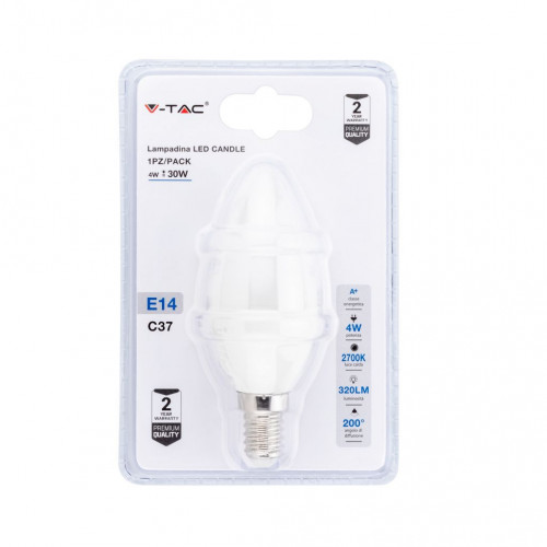 Lampadina LED 4W E14 Candela 2700K (Blister 1...