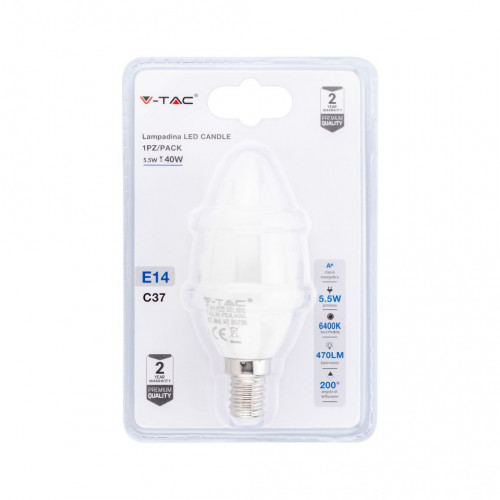 Lampadina LED 5.5W E14 Candela 6400K (Blister 1...