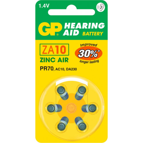 GP Batteries Hearing Aid ZA10 Batteria monouso...