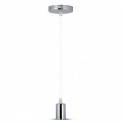 Chrome Metal Cup Pendant Light White