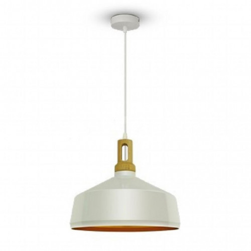 Modern Pendant Light Wooden Top Iron White...