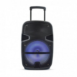 35W Rechargeable Trolley Speaker With One Wired Microphone RF Control RGB 12 inch