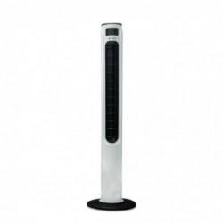 55W LED Tower Fan With Temperature Display And Remote Contrel 46 Inch White & BLA Finis