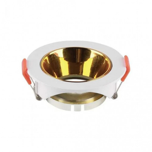 GU10 Fitting Round White Frame + Gold Reflector