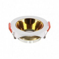GU10 Fitting Round White Frame + Gold Reflector
