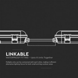 V-TAC PRO Plafoniera LED Chip Samsung Impermeabile 48W 120LM/W M-Series 1500mm Copertura Satinata 6400K IP65
