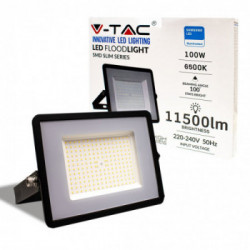 100W LED Floodlight SMD SAMSUNG CHIP G2 SLIM Black Body 6500K