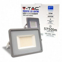 50W LED Floodlight SMD SAMSUNG CHIP G2 SLIM Grey Body 6500K