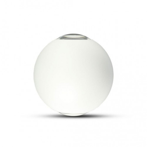 6W LED Wall Light White Body Round IP65 3000K