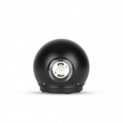 6W LED Wall Light Black Body Round IP65 4000K