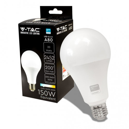 LED Bulb - SAMSUNG CHIP 20W E27 A80 Plastic 6500K