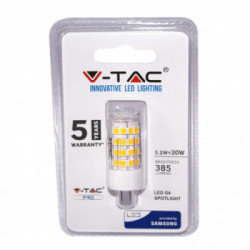 LED Spotlight SAMSUNG CHIP - G4 3.2W Plastic 3000K