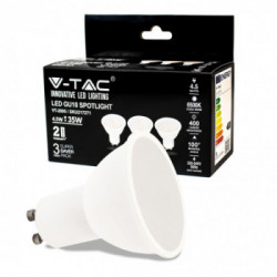 LED Spotlight - 4.5W GU10 SMD White Plastic Milky Cover 6500K 3PCS/PACK
