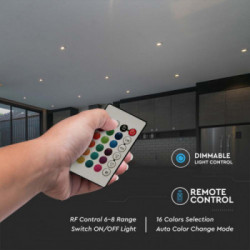 V-TAC Lampadina LED E27 4,8W G45 RF Controller con Telecomando 24 Tasti RGB + 3000K Dimmerabile