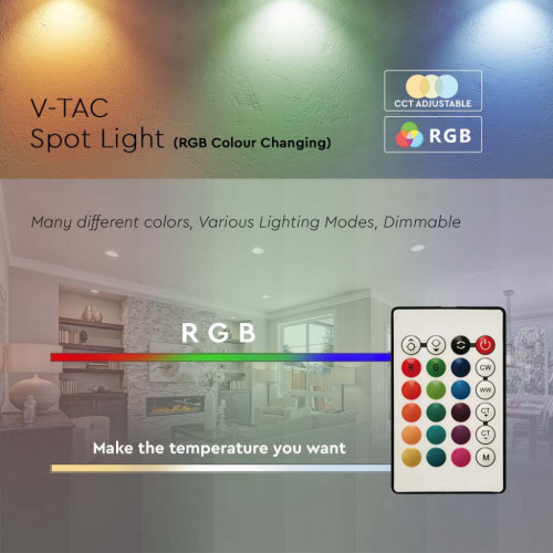 V-TAC Lampadina LED E27 4,8W G45 RF Controller...